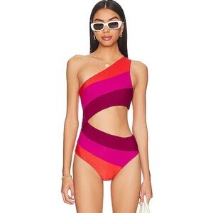 Cupshe Swimsuit One Piece Cut Out Colorblock